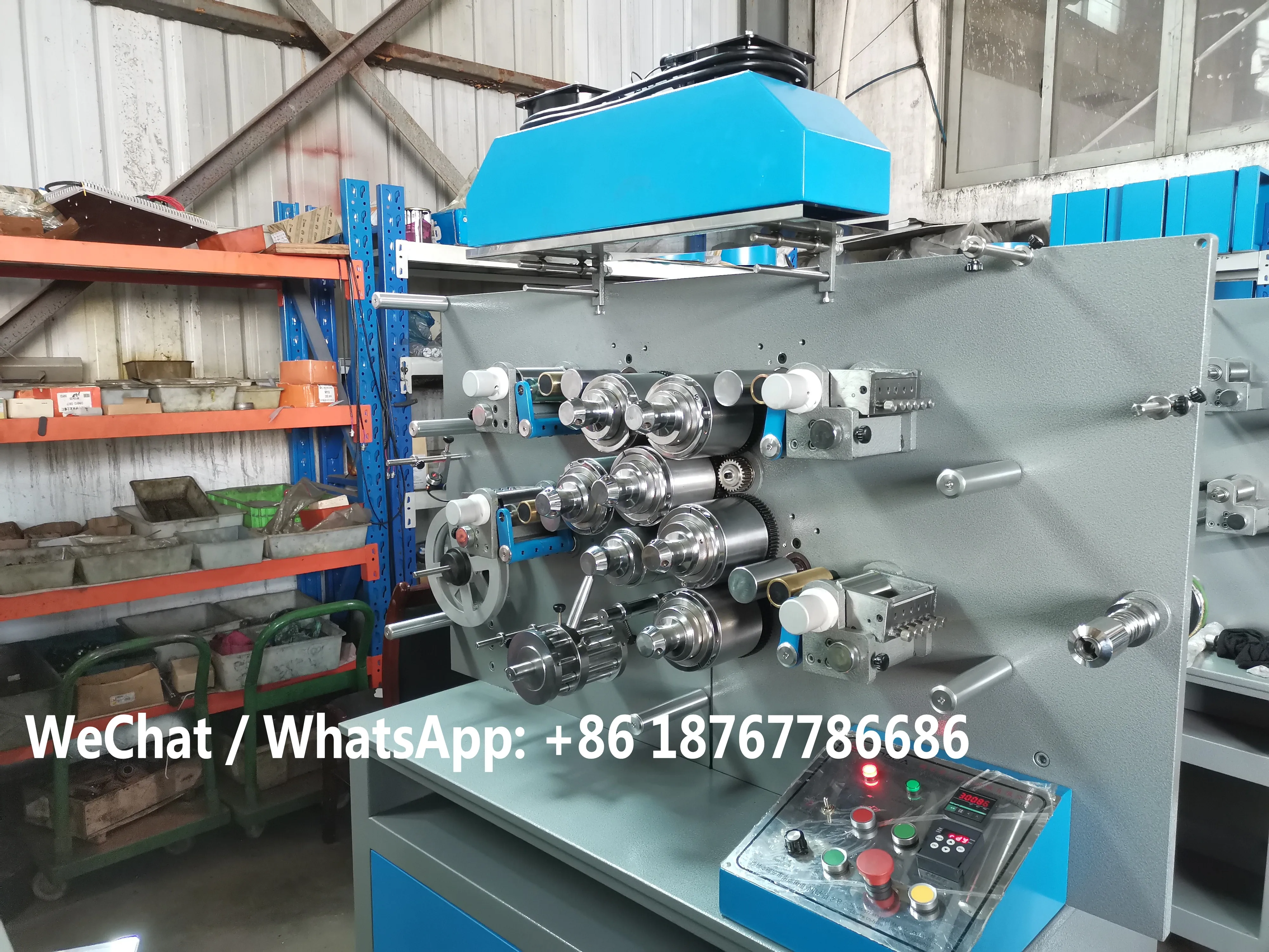 JS-1031B Fully Automatic Roll to Roll 4 Colors Rotary Label Printing Machine for Nylon Taffeta, Elastic Band and Wash Care Label