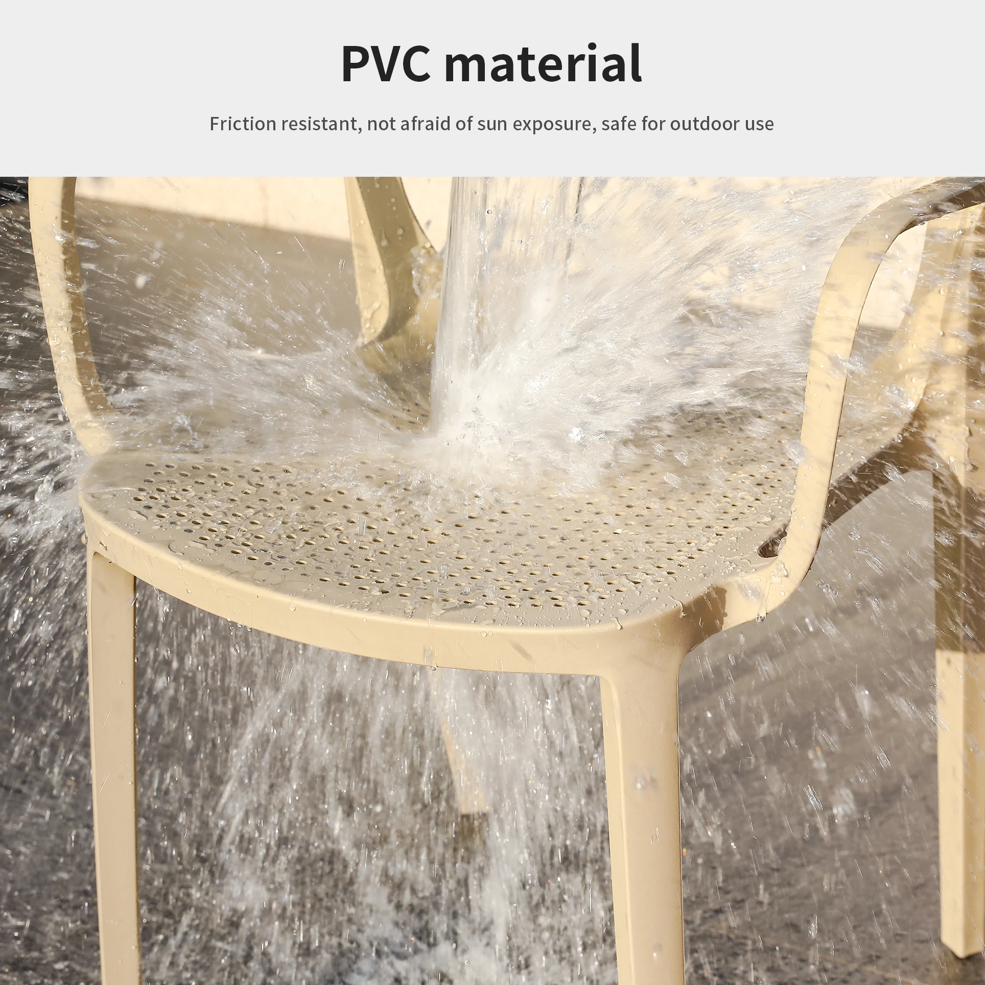 [ZUOAN IMPRESSIVE]Foshan BSCI Factory Design New Plastic Chair Strong Bearing Capacity Stackable Outdoor PVC Garden Patio Chair