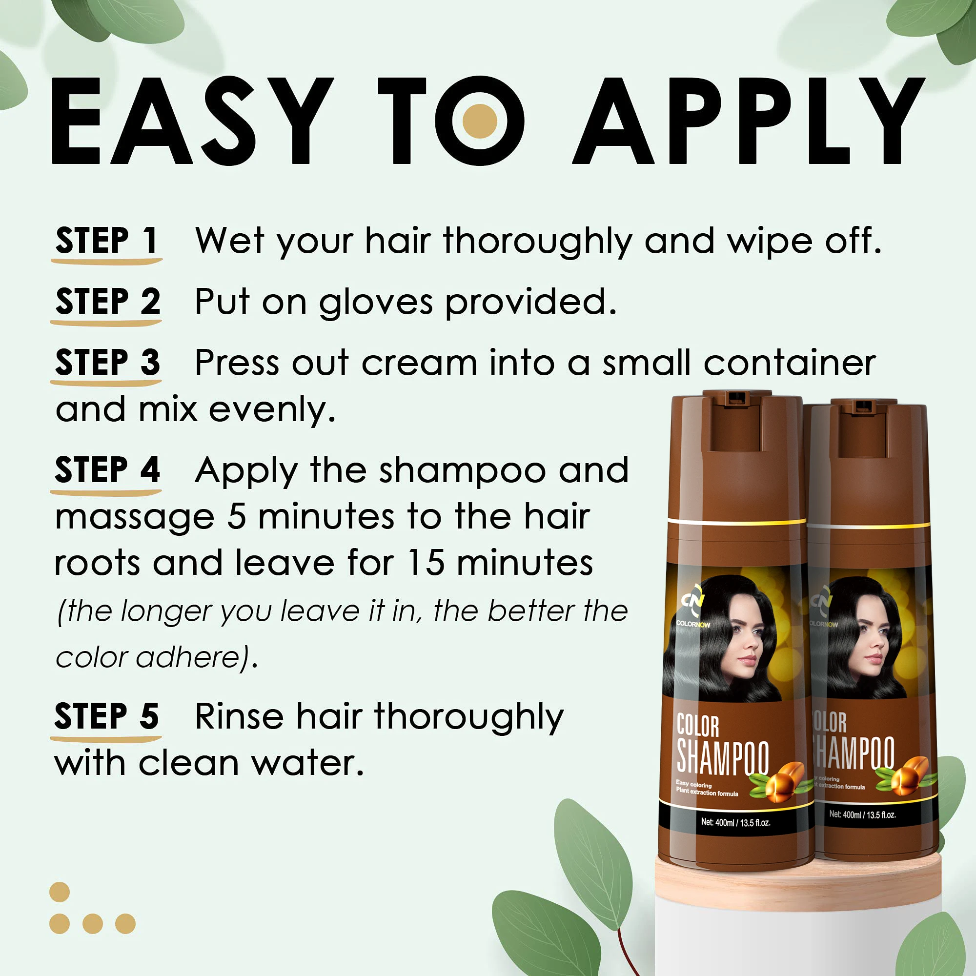 Hair Color Shampoo Dye Gray Black Hair Color Shampoo, Dark Brown Whitening Cream Permanent Hair Coloring 3 Years Aluminium Tube