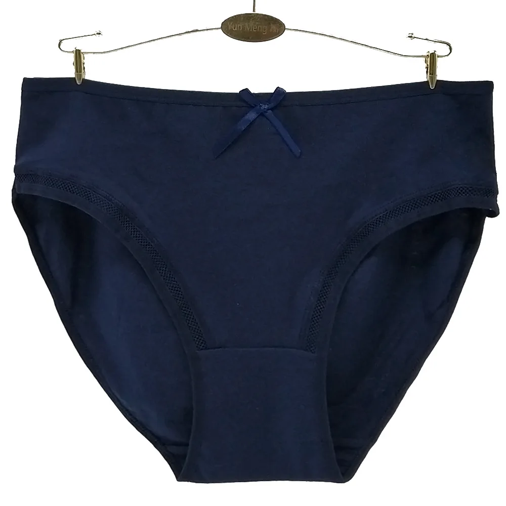 High quality fat women big size underwear 95% cotton plain color panties for big size lady women hot sale