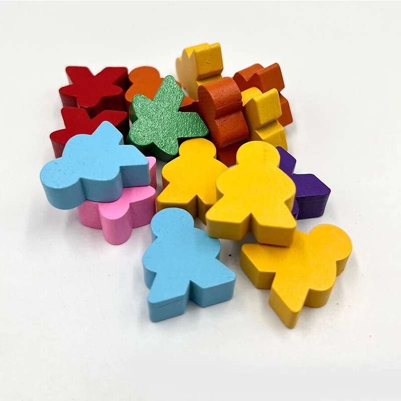 Wholesale Wooden Human Shape Chess Pieces Flying Chess Game Accessories Wooden Chess Pieces For Board Game