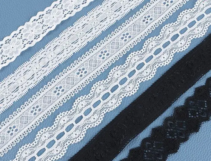 Wholesale 15cm White Elastic Lace Fabric 3Meter/Roll French Hollow Underwear Laces Trim Embroidery Ribbon DIY Clothing