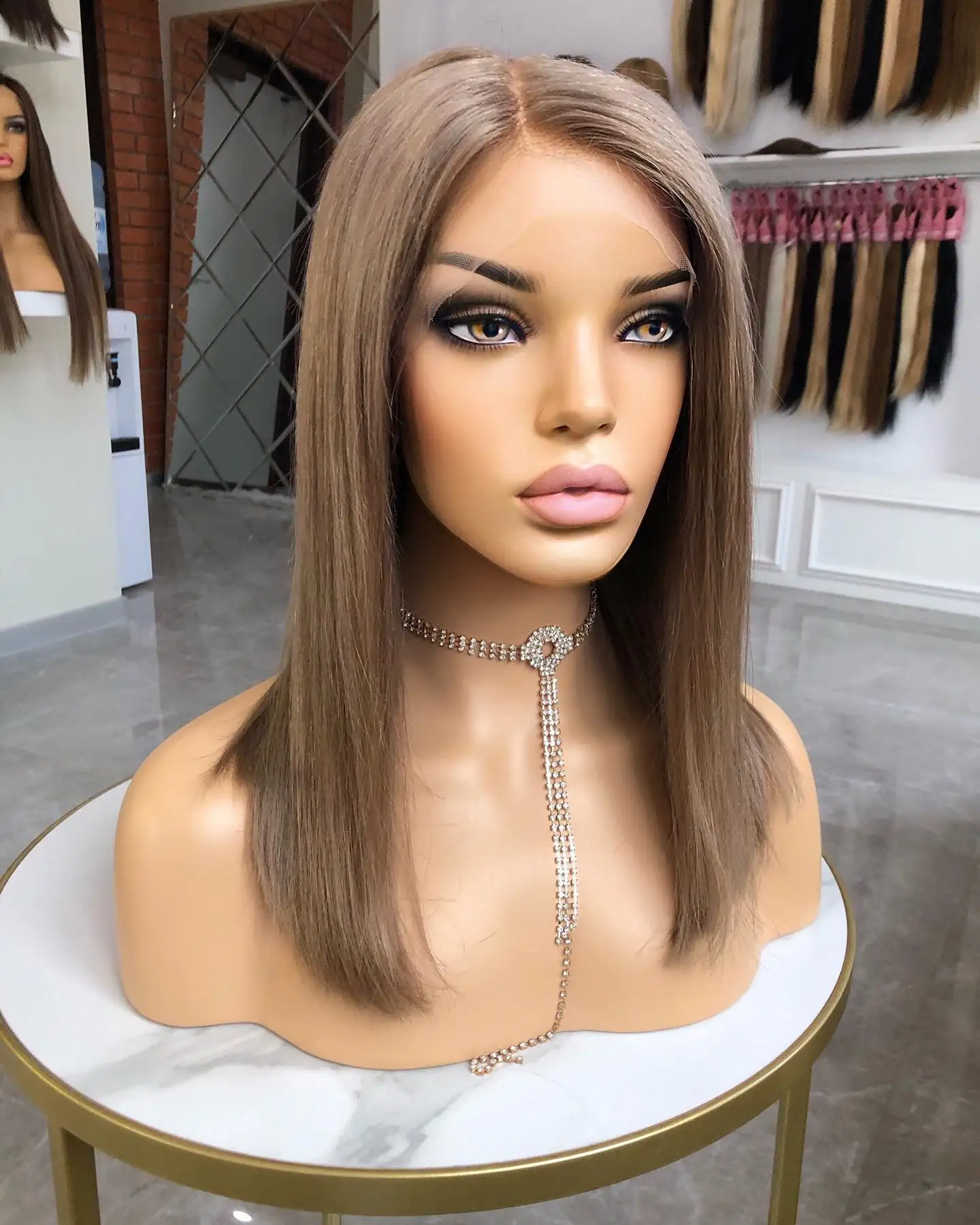 Высшее качество 100% европейские человеческие волосы еврейский кошерный балаяж хайлайтер цвет шелк прямые полные кружевные парики с естественной линией волос