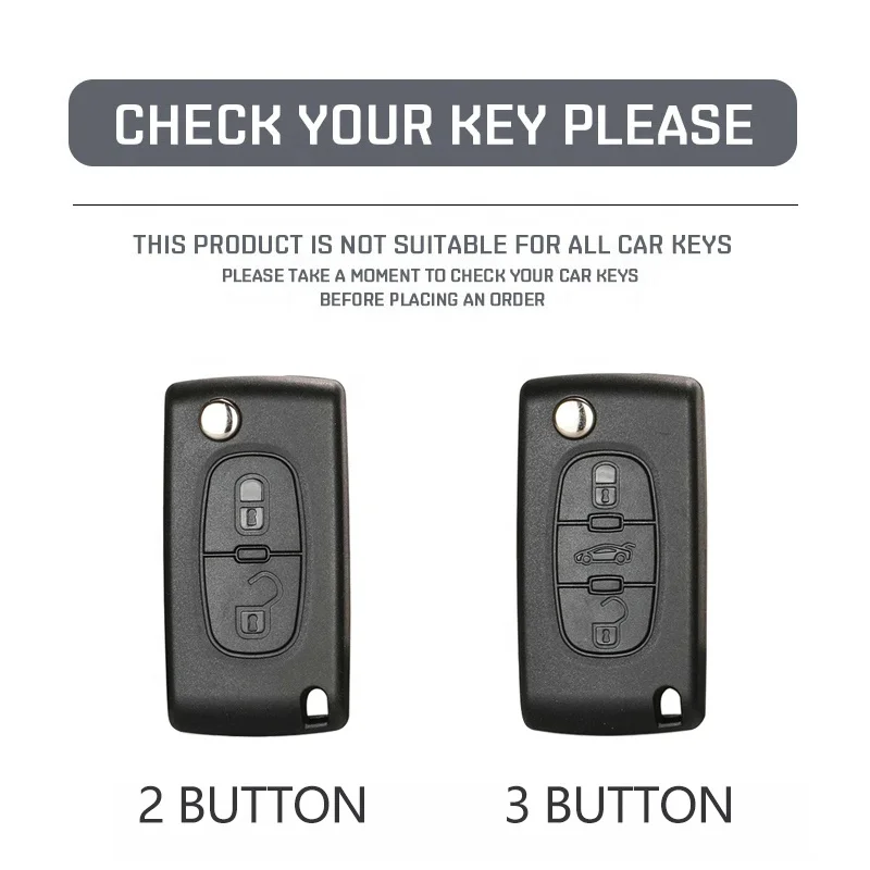 ABS Carbon Fiber 2/3/4 Buttons Car Remote Key Case For Peugeot 207 307 308 407 607 807 For Citroen C2 C3 C4 C5 C6