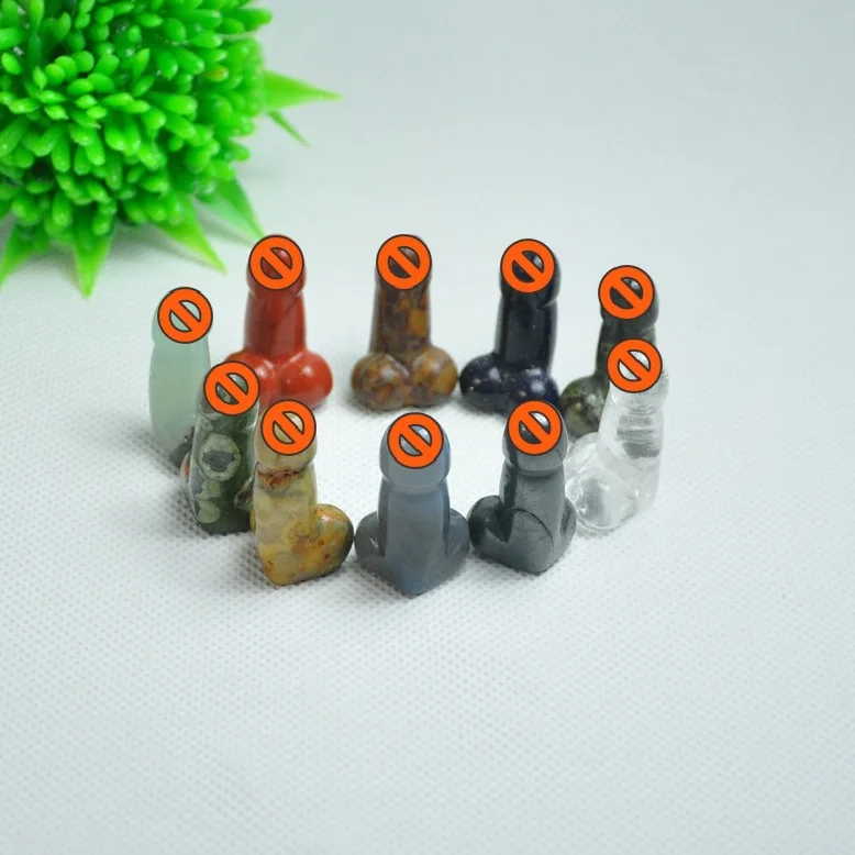 Wholesale Natural Mini Dildo Healing Various Stones Wand Crafts Hand-carved Rose Quartz Crystal Penis For Pendant