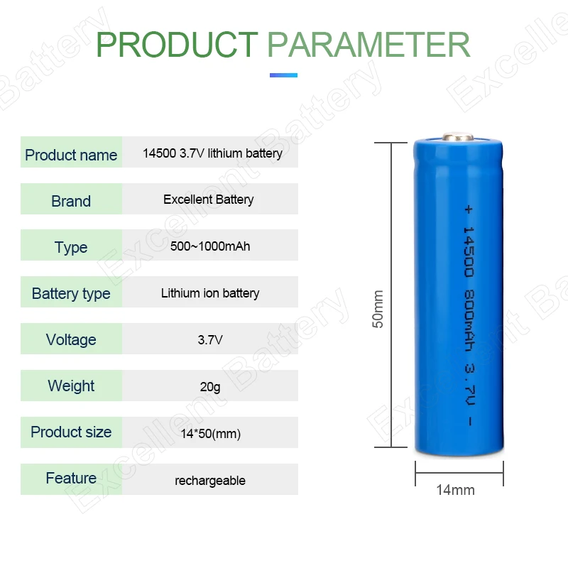 High quality 1.2V AA batteries 500mAh rechargeable Ni MH No.5 battery for electronic products