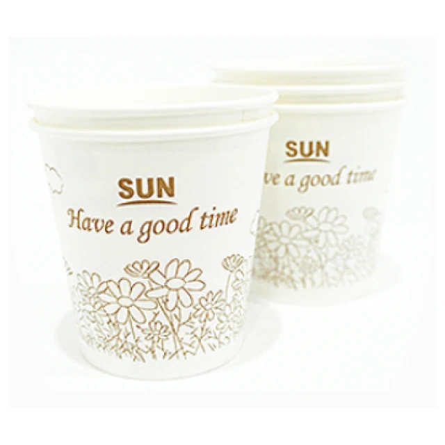 SUN Paper cup Disposable 100% non fluorescent natural pulp harmless for humans friendly for environmentally