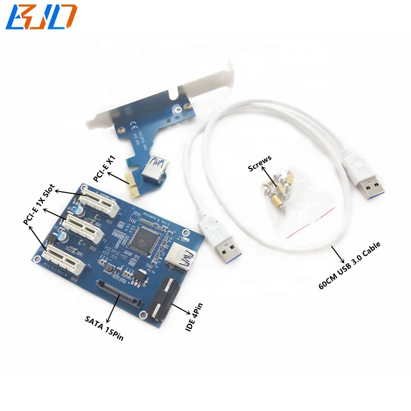 PCI Express 16X Слоты Райзер-карта 1X на внешний 3 PCI-e слота-адаптер PCIe 1 порта