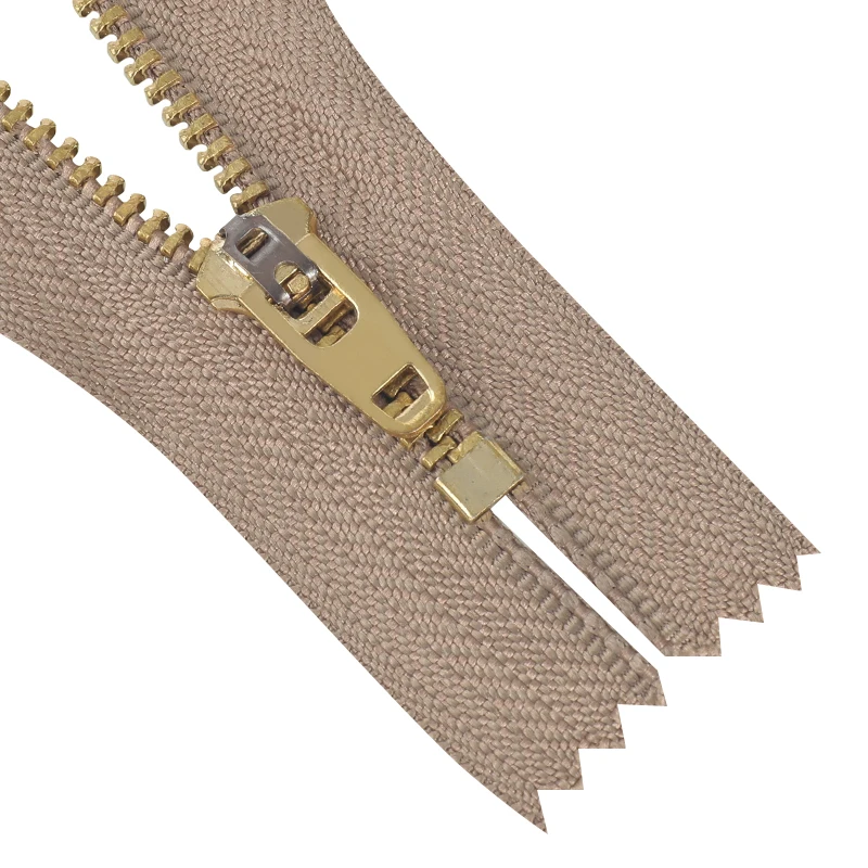 OCO Cremalleras de brass metal Color closed auto lock custom metal zip 3# zipper fashion metal zipper for jean