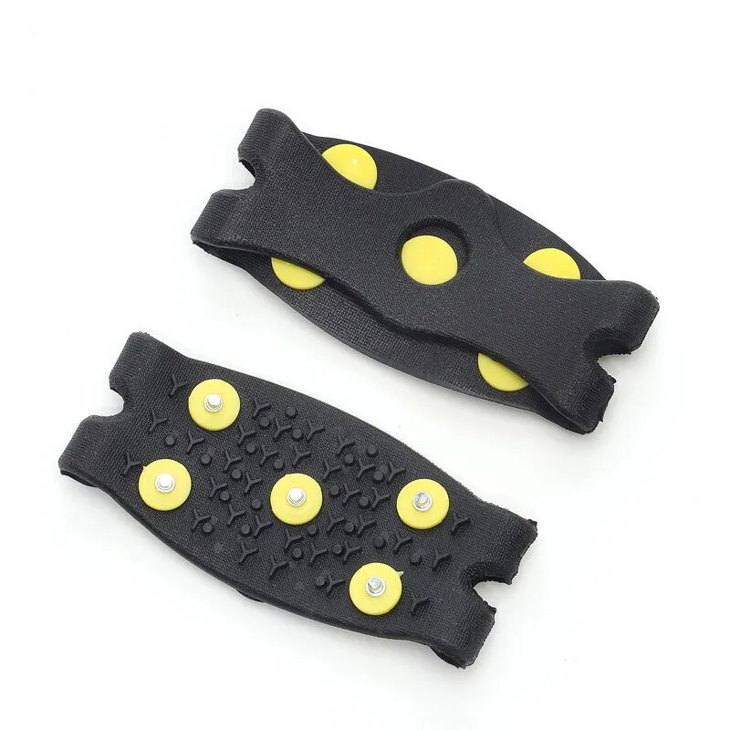 Ice Snow Grips 1 Pair Outdoor Simple Silicone Anti-Slip 5-Teeth 7-Teeth Claw Shoe Grip Cover Spike Crampon Cleat Attaches Black