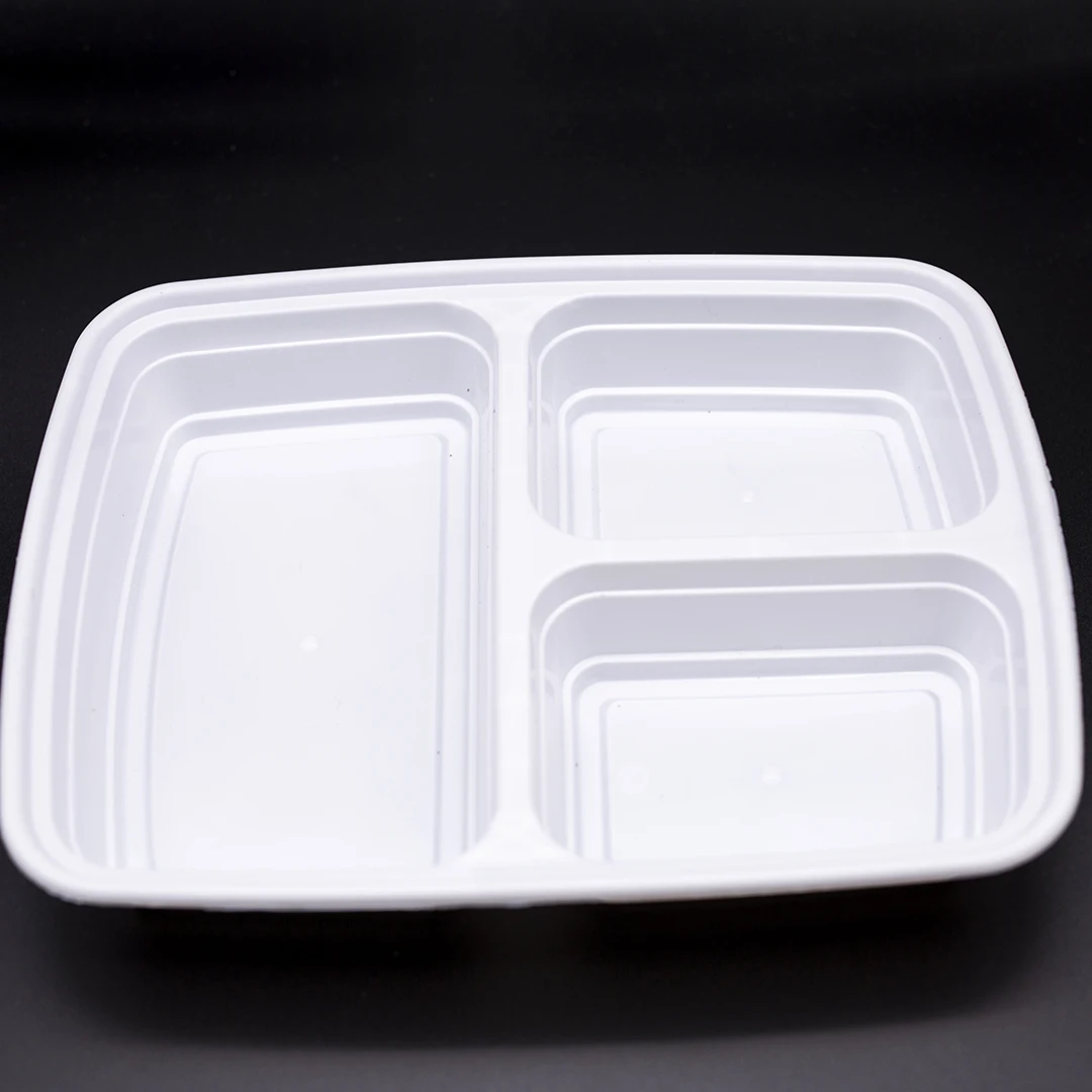 
Custom container 3 compartment plastic 3 compartment takeaway box square food container plastic for r meal fsat food restaurant 