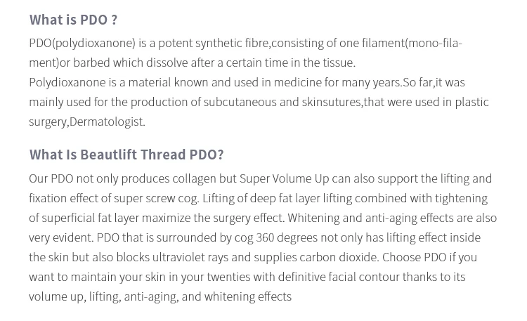 High Quality Face Lift Korean Thread 21g 100mm Cog 4d Hilo De Pdo Thread With Half-Blunt L Cannula