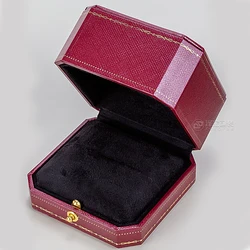 Luxury red custom brand leatherette paper ring jewelry packaging box set