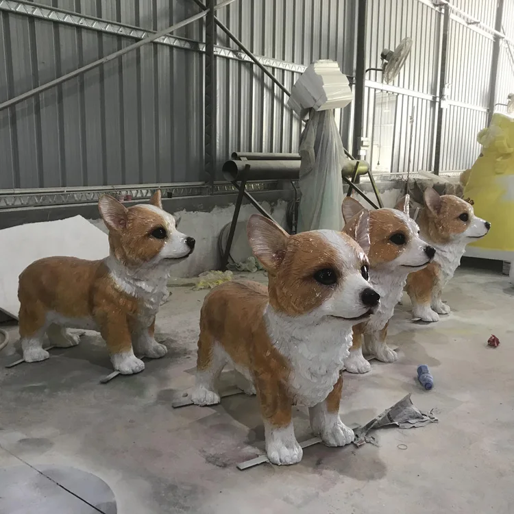 Fiberglass animal sculpture dog lines Pastoral dog animal model decoration customization Art sculpture decoration