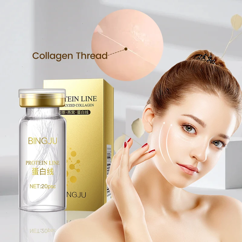 protein line silk lift and tighte facial gold protein water soluble collagen thread face lifting from korean