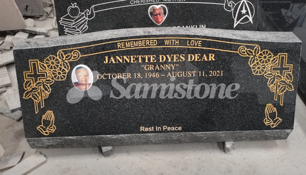 Samistone Shanxi Черный Гранитный Наклонный надгробный камень в американском стиле памятник каменный надгробный маркер