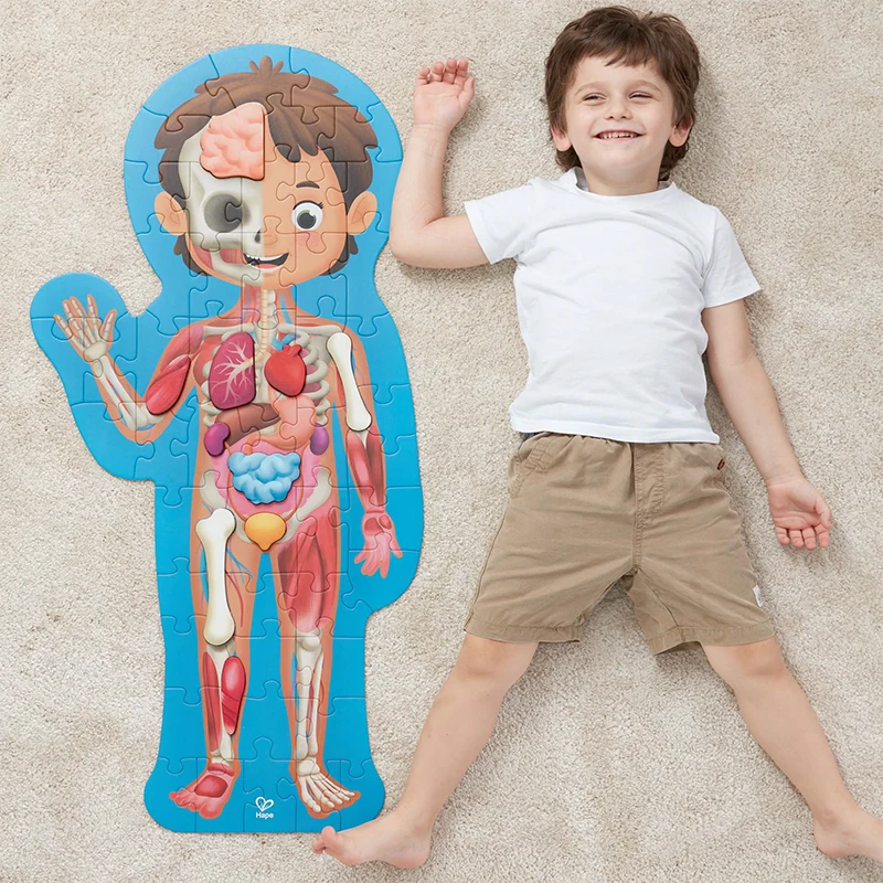 Hape Popular Design Puzzle Human Body Parts cardboard Jigsaw Puzzles For Toddlers