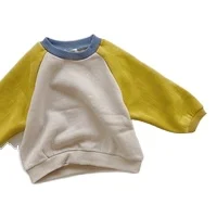 Infant Baby Contrast Sleeve Sweatshirt Color Block Oversize Top Kids Boys Jumper Sweater Casual Cotton Children 