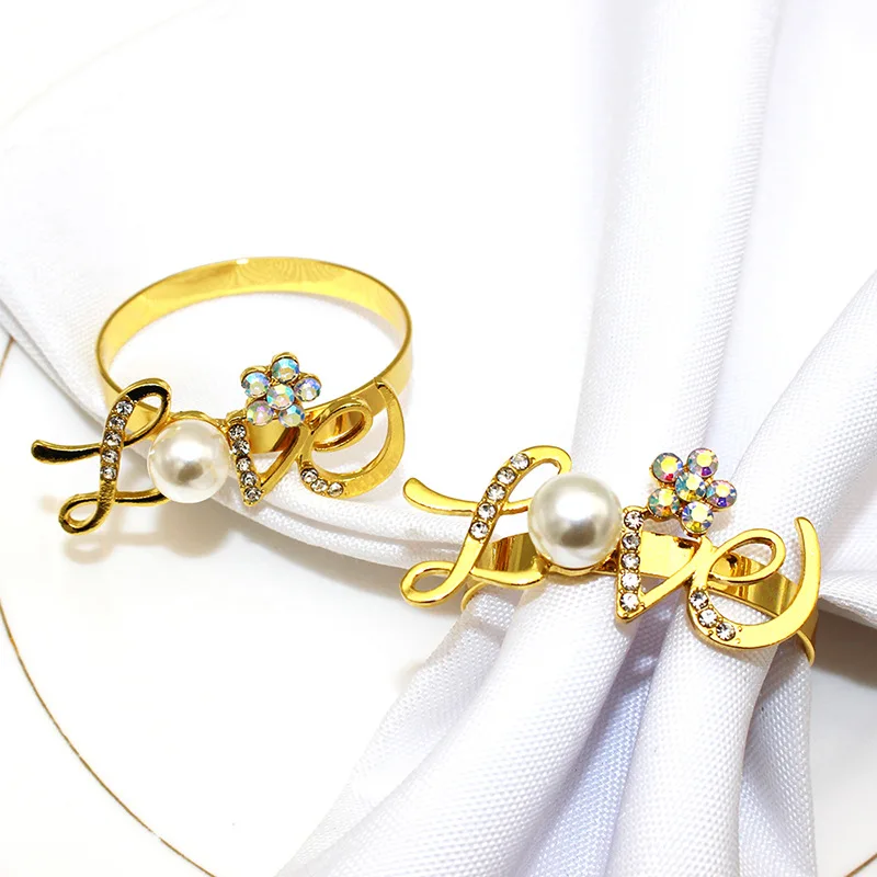 LOVE Diamond Encrusted Napkin Ring for Wedding Party