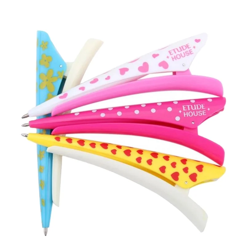 Multicolor plastic decorative ballpoint pens, fancy pen, hair clip pen