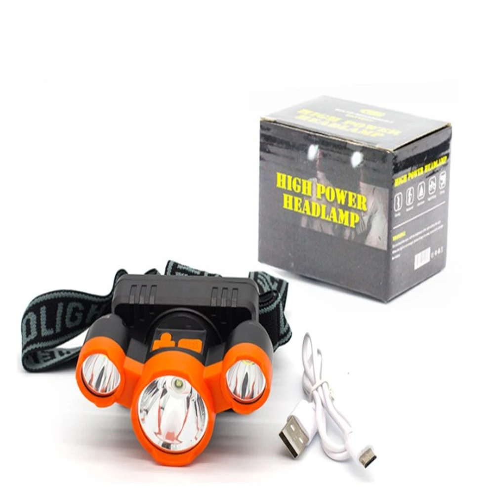 Rechargeable Headlight  3Led HeadLamp head light Fishing Lamp Hunting Lantern
