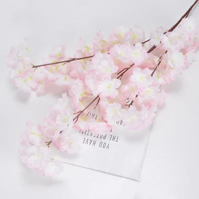 New Fashion real touch long silk bouquet flowers artificial decorative cherry blossom branches ceiling hanging artificial flower