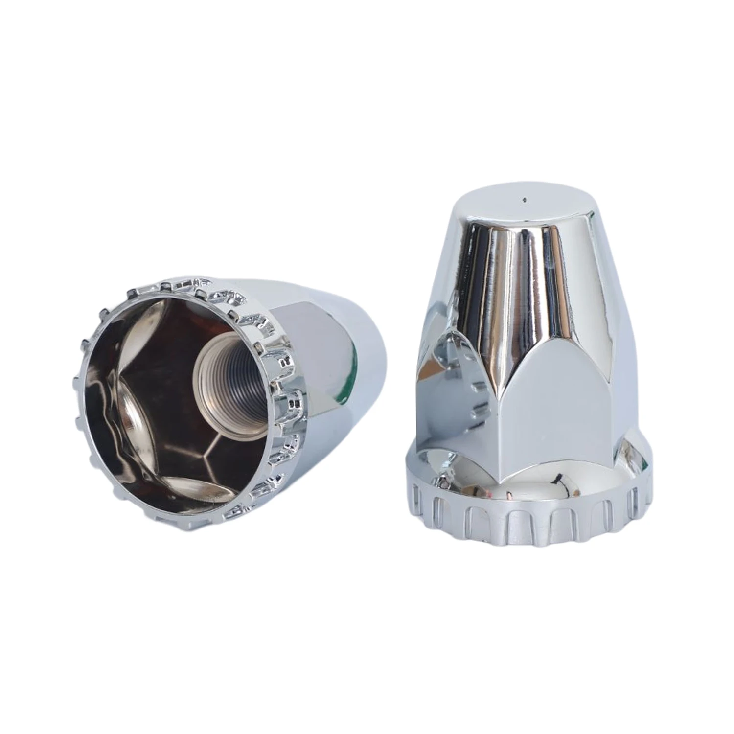 Ninetin Truxpro Standard Chrome ABS Complete Axle Cover Kit Hubcaps with 60 Pieces 33mm Thread on Lug Nut Covers for Semi Trucks