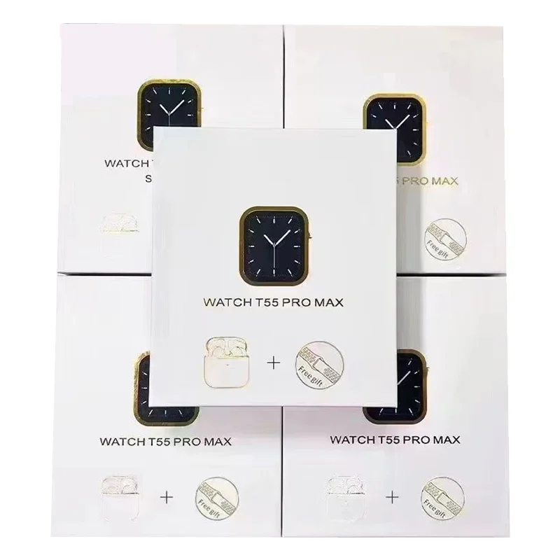 T55 PRO MAX Smart Watch Series 8 Phone Call Reloj Inteligente Waterproof Smartwatch T55PROMAX with Headphones Headsets Earbuds