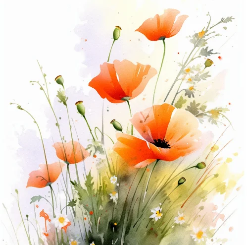 Popular Painting by Numberskit  DIY handpainted orange flower digital oil painting adult home decoration