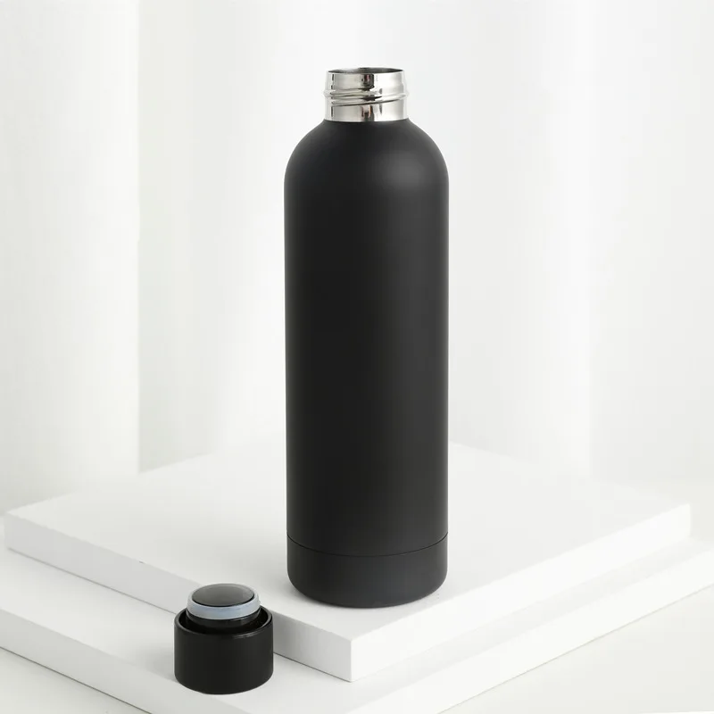 Железный колба Спортивная бутылка для воды-500 мл с вакуумной изоляцией из нержавеющей стали с двойными стенками термо/вакуумной изоляцией из нержавеющей стали термос