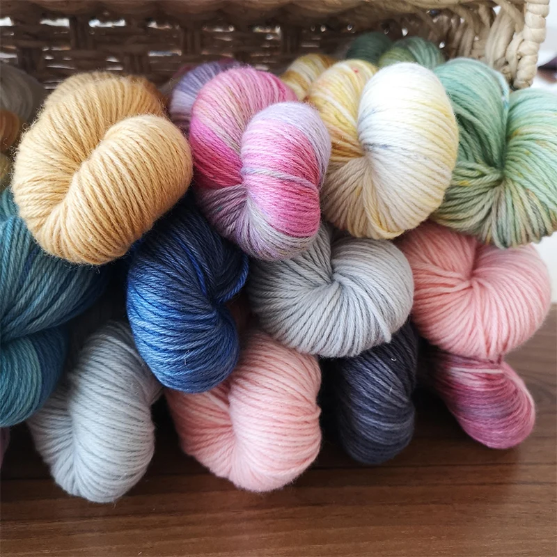 Lotus Handpainted pure cashmere dk yarn DIY knitting crochet weaving arts craft