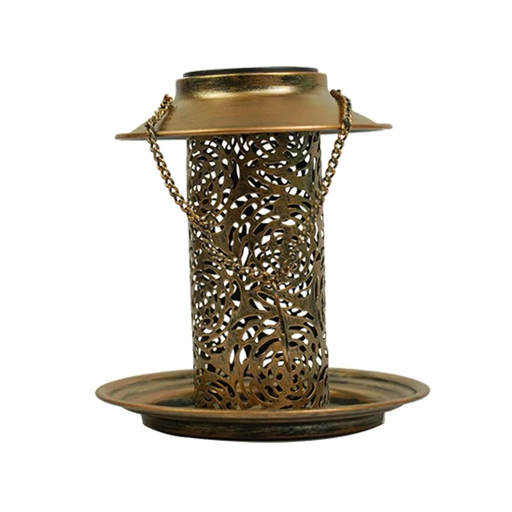 Solar charging iron garden light Bird Feeders light for yard use