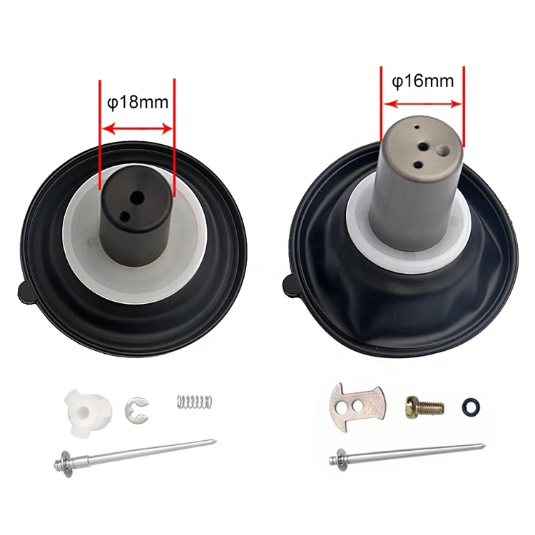 Carburetor Vacuum Diaphragm 16MM 18MM Vacuum Diaphragm Maintenance kit plunger assembly For GY650 GY680 Carburetor