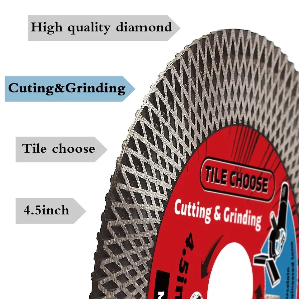 4.5 Inch Diamond Tile Saw Blade Dual Purpose Cutting-Angle Grinding Disc for Cutting Ceramic Tiles, Porcelain, Granite