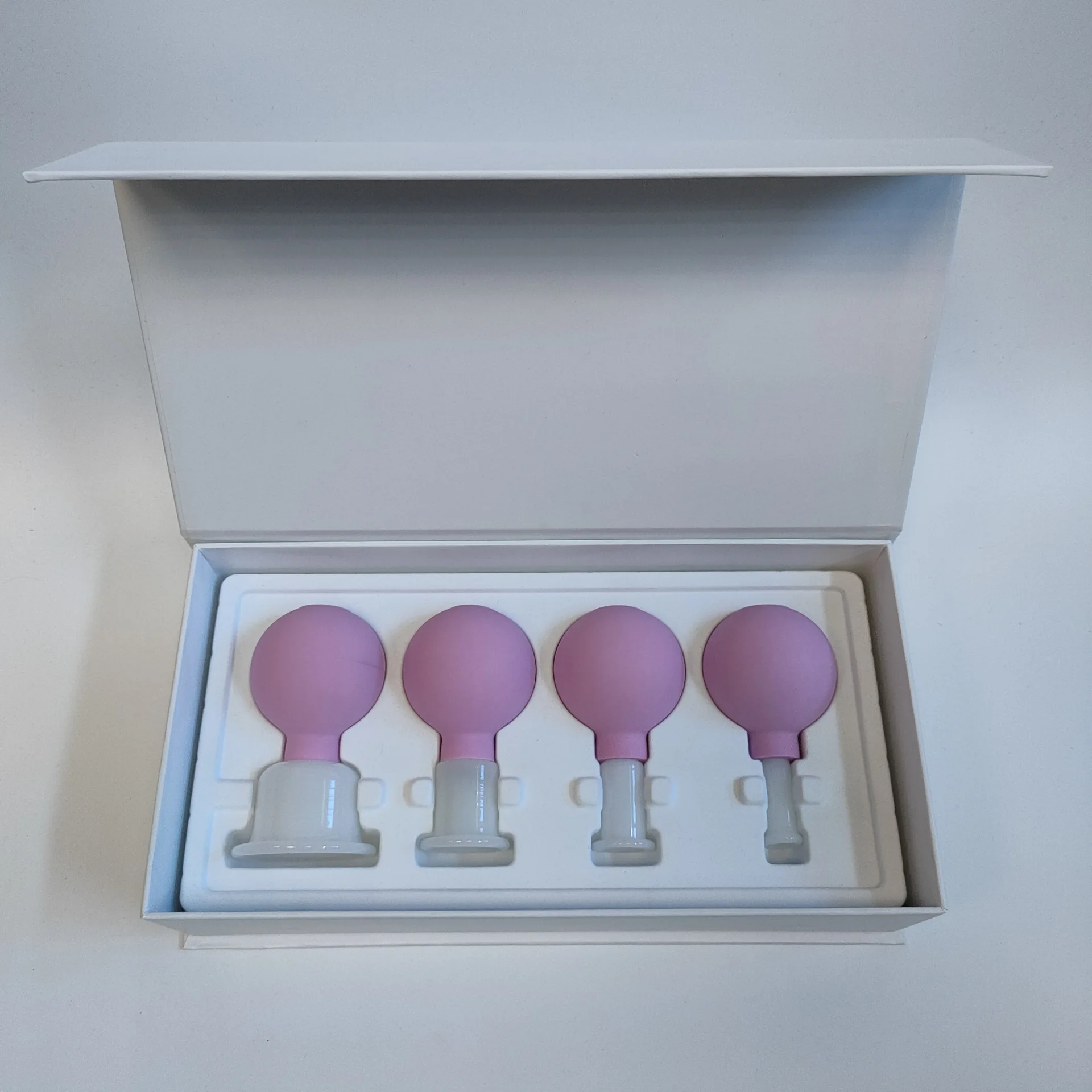 Custom Nature Stone White Jade Cupping Cup Kit Body And Face Therapy Hijama Massage Suction Cups Box