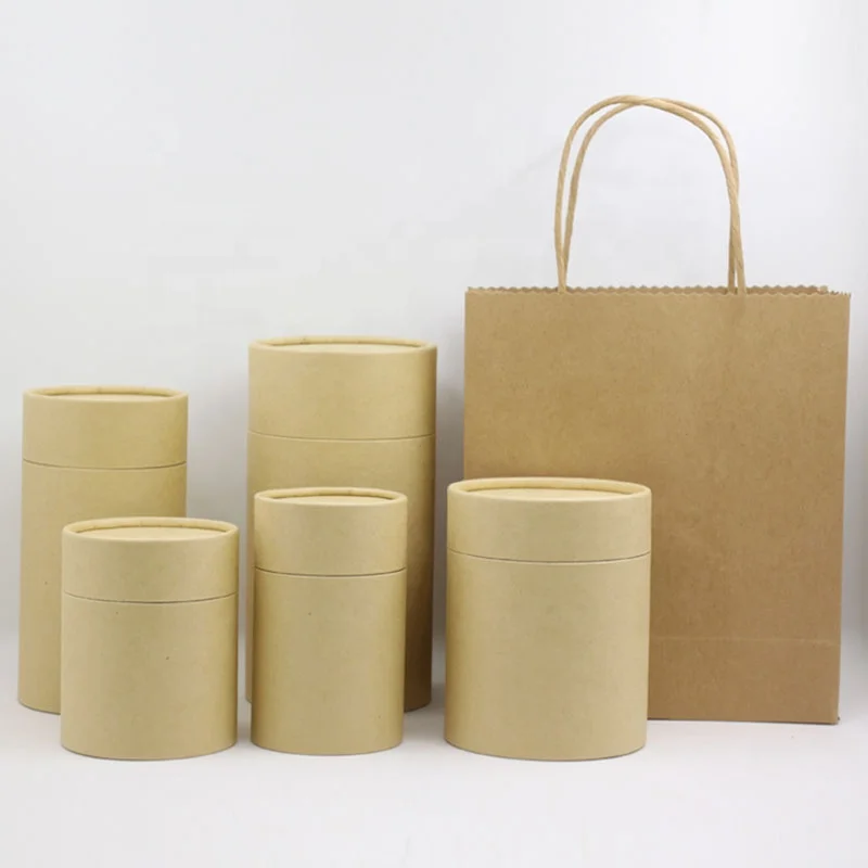 Custom Printing Eco Powder Packaging Round Cardboard Canister Paper Boxes Empty Kraft Paper Tube for Cosmetic