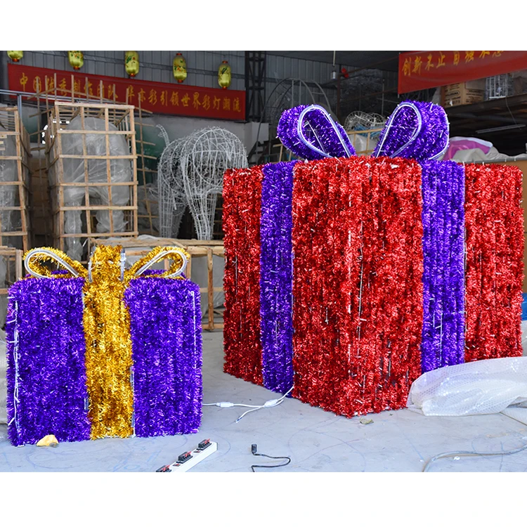 20 Years Manufacturer high quality outdoor decor 3D motif gift box lights