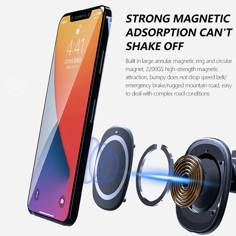 Магнитное автомобильное зарядное устройство USB Type-C для iPhone 12/pro/mini 15