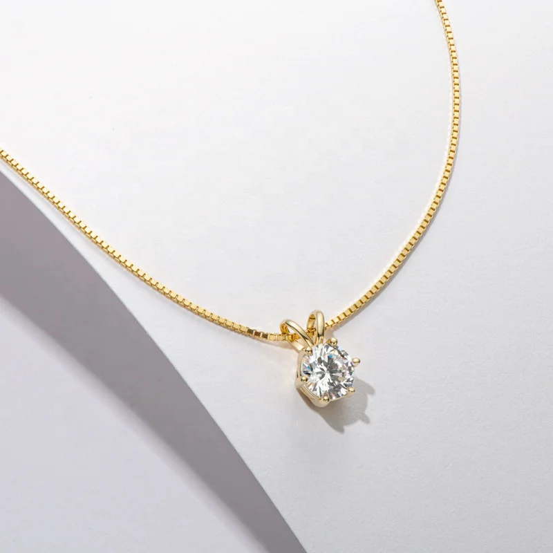 Classic Style 16 Styles Round Cut 1ct D Color Moissanite Silver 925 Fashion Jewelry Necklaces for Women