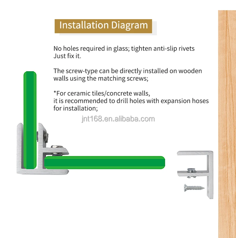 Aluminum T Shaped Cross Style And l Shape Glass Bracket Four Side Metal Frameless Glass Bracket Fastener Suitable For Glass