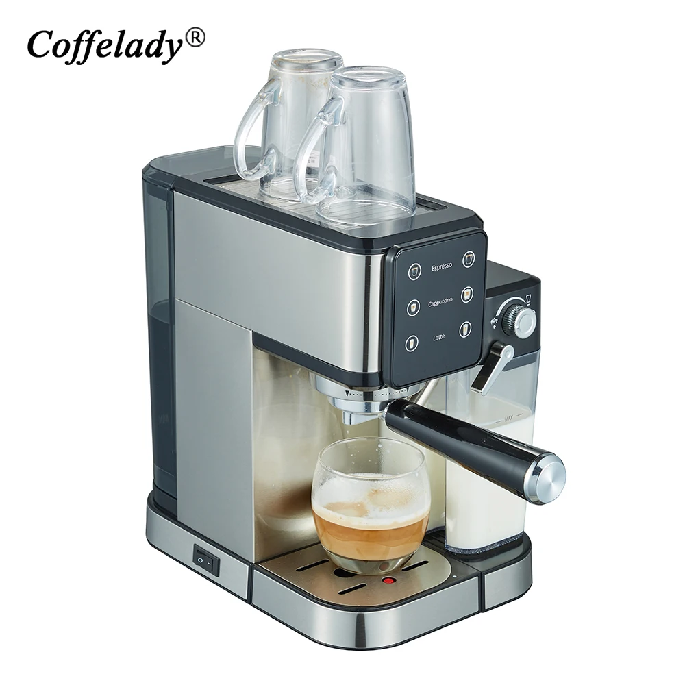 Espresso Coffee Maker Stainless Steel Coffee Machine With Milk Tank Home Used Cappuccino Machine Latte Coffee Maker
