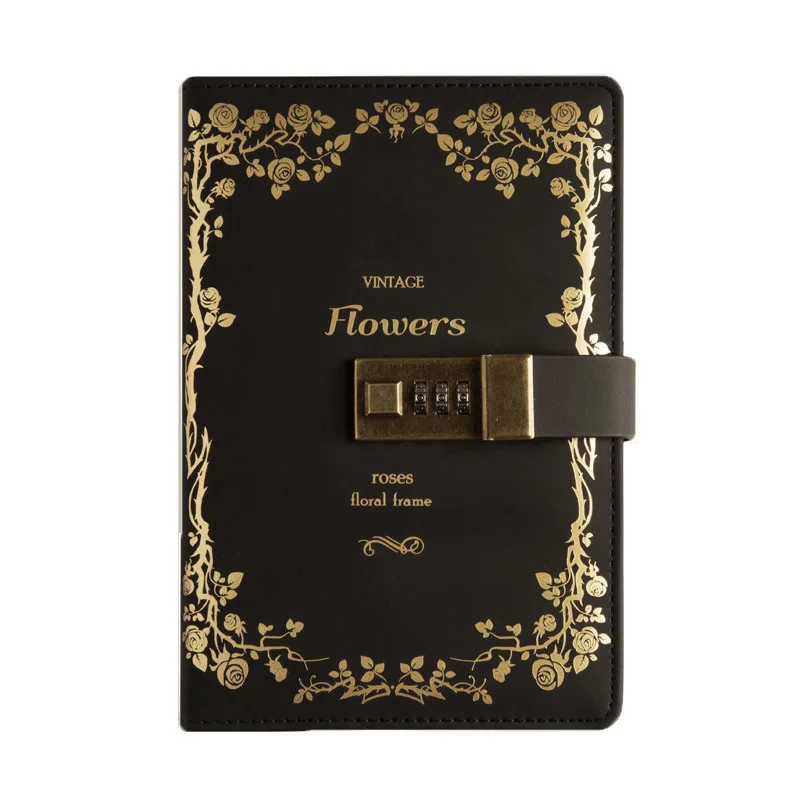 Hardcover Password Journal Notebook Diary Simple Literary Notepad Internet  European Retro Style