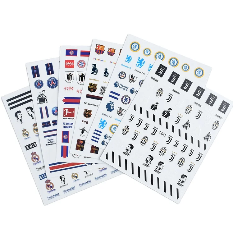 JOYFUL Football team logo nail stickers FC Barcelona Real Madrid Castilla CF Juventus Football Club 1239-1244