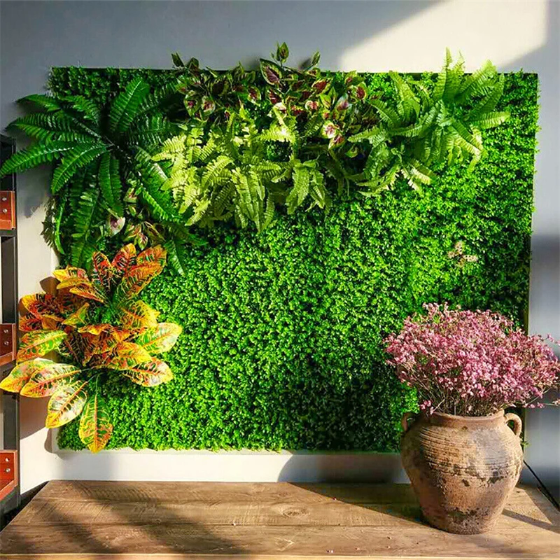 100*100cm vertical artificial green wall fence hotel soft installation artificial plants for photo booth backdrop