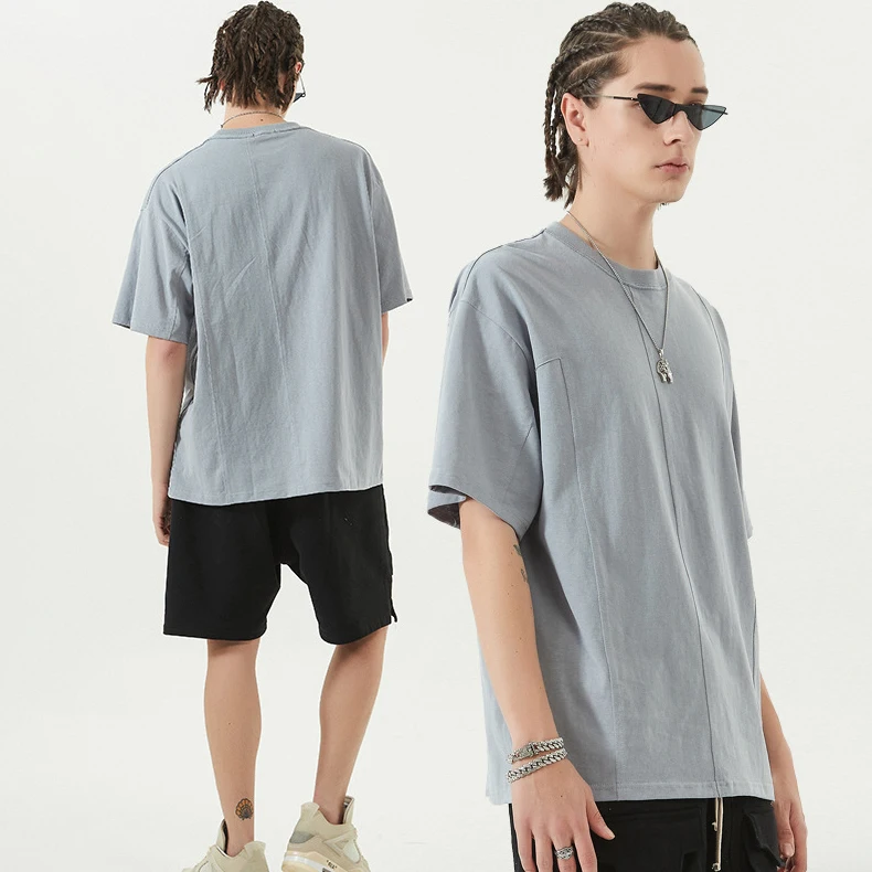 Mens Clothing Cheap Stone Wash Black Streetwear Oversize Poly Blend Custom Printing T Shirt