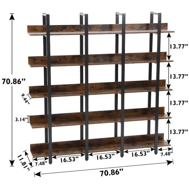 Металлическая и деревянная книжная полка, настенное крепление, полка для книг для дома и офиса