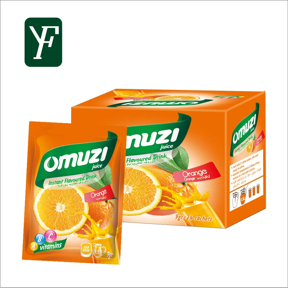 Instant Fruit Flavored Drink Powder Orange taste flavored 9g  juice powder