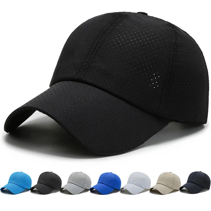 Summer breathable mesh baseball cap quick drying hats for men blue gray hat sports cap blank cap sport