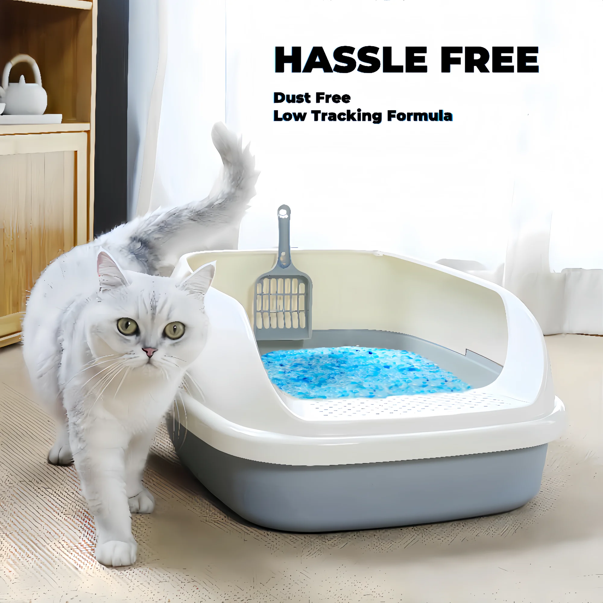 Factory Customized Silica Mineral Crystal Clear Odorless Anti-Clumping Crystal Cat Litter