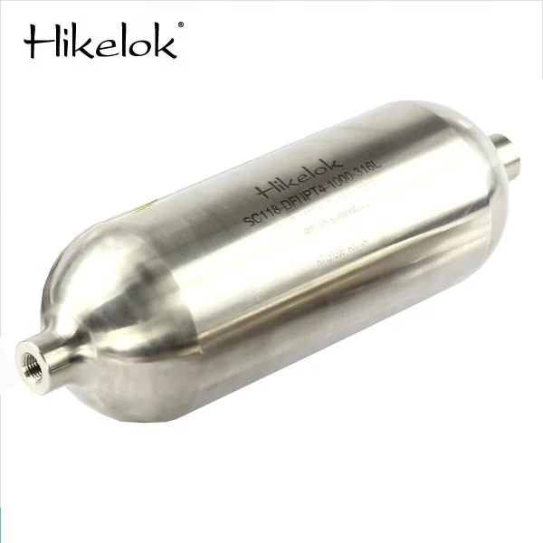 Swagelok Type 5000 psi Pneumatic Hydraulic Double Ended Gas Sample Cylinder